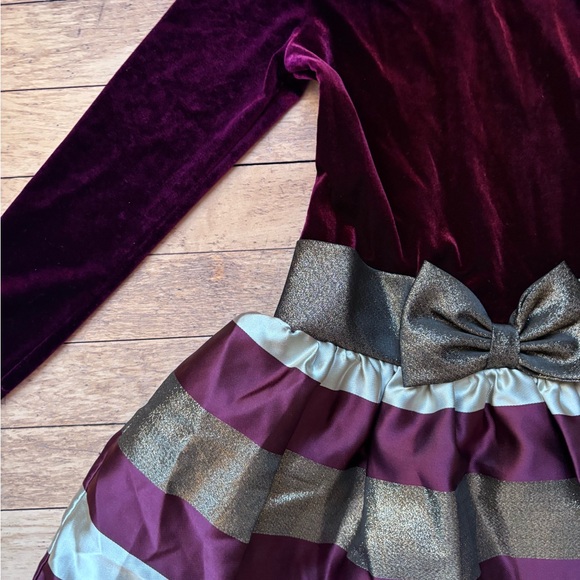 Bonnie Jean size 6X Velvet Burgundy Dress - Picture 3 of 4